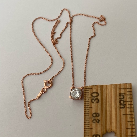 925 silver cz cubic zirconia necklace gold plated - Picture 3 of 3